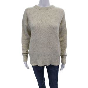 Community Womens Wool Blend Round Neck Pullover Sweater Top White Size XXS